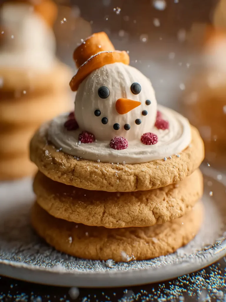 Delicious Snowman Peanut Butter Cookies Recipe for Winter Fun! First Image