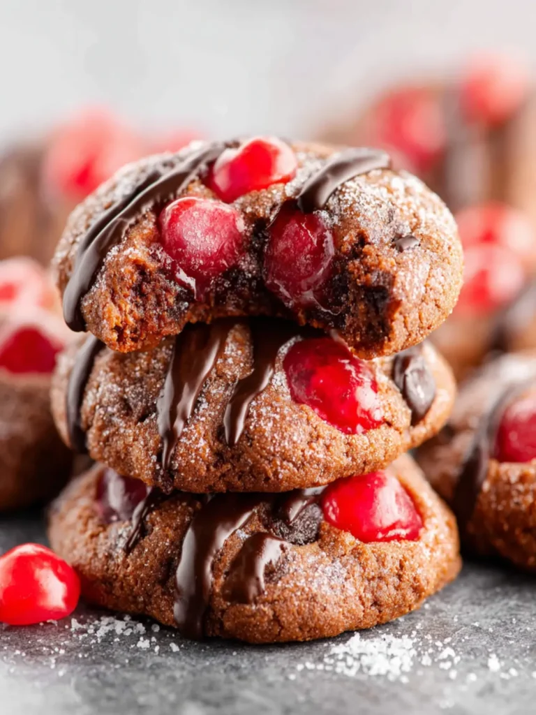 Chocolate Cherry Cookies First Image