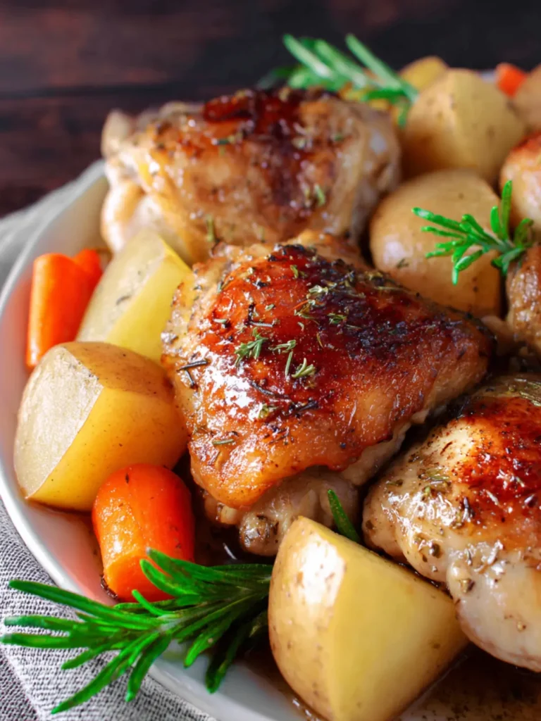 Slow Cooker Chicken Thighs and Potatoes First Image