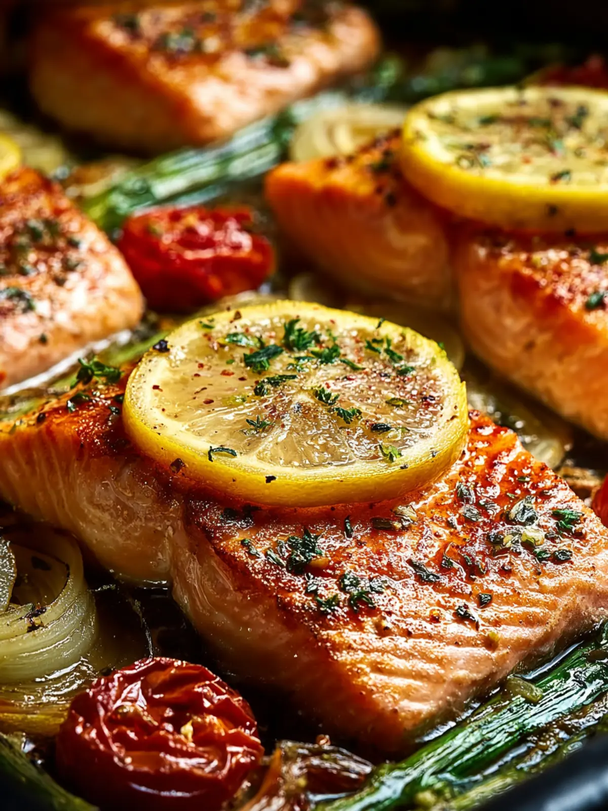 Irresistible Lemon Garlic Salmon Tray Bake Recipe First Image