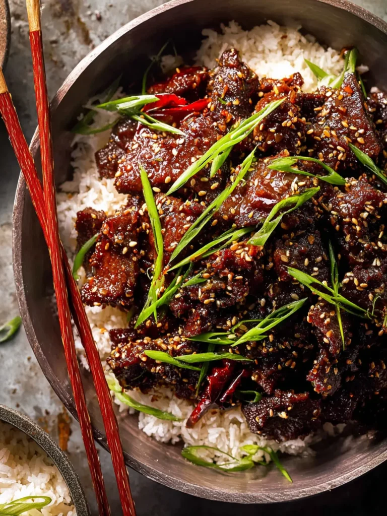 20 Minute Takeout-Style Sticky Sesame Beef. First Image