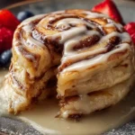 Cinnamon Roll Stuffed Pancakes: A Delightful Breakfast! First Image