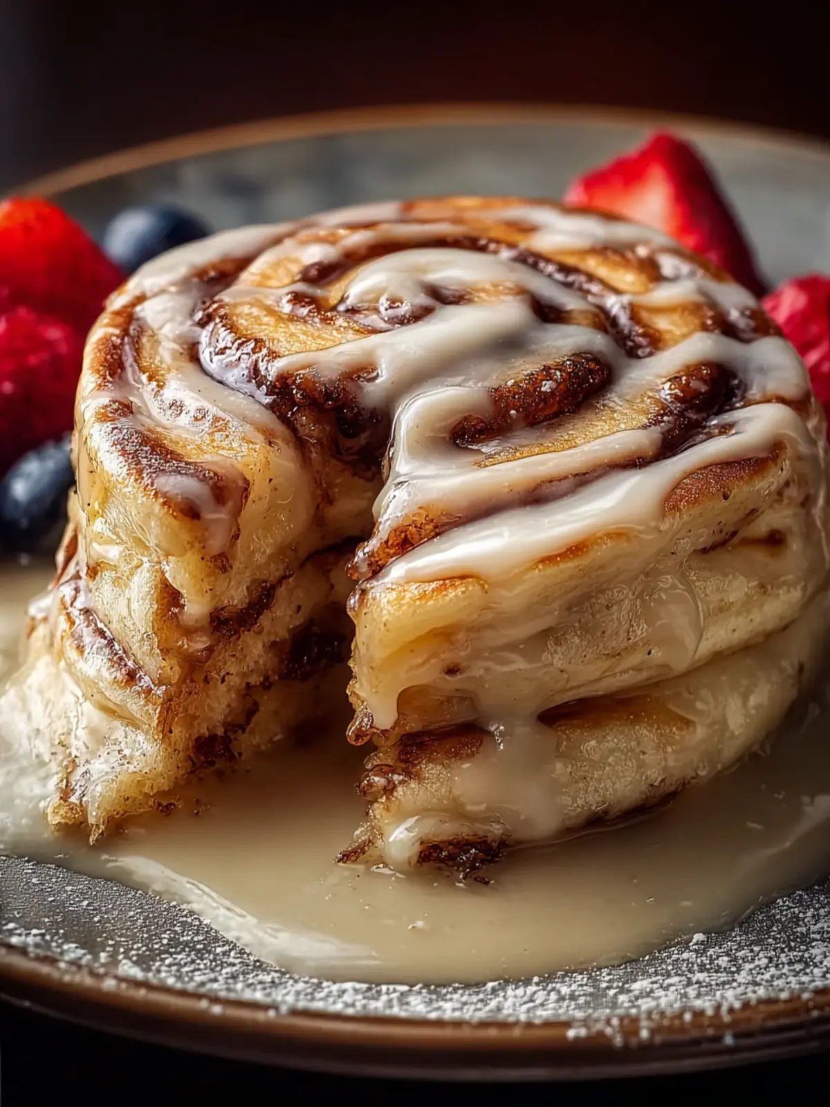 Cinnamon Roll Stuffed Pancakes: A Delightful Breakfast! First Image