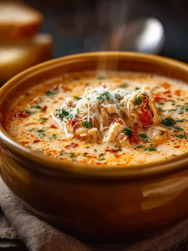 Crock Pot Creamy Chicken Parmesan Soup First Image