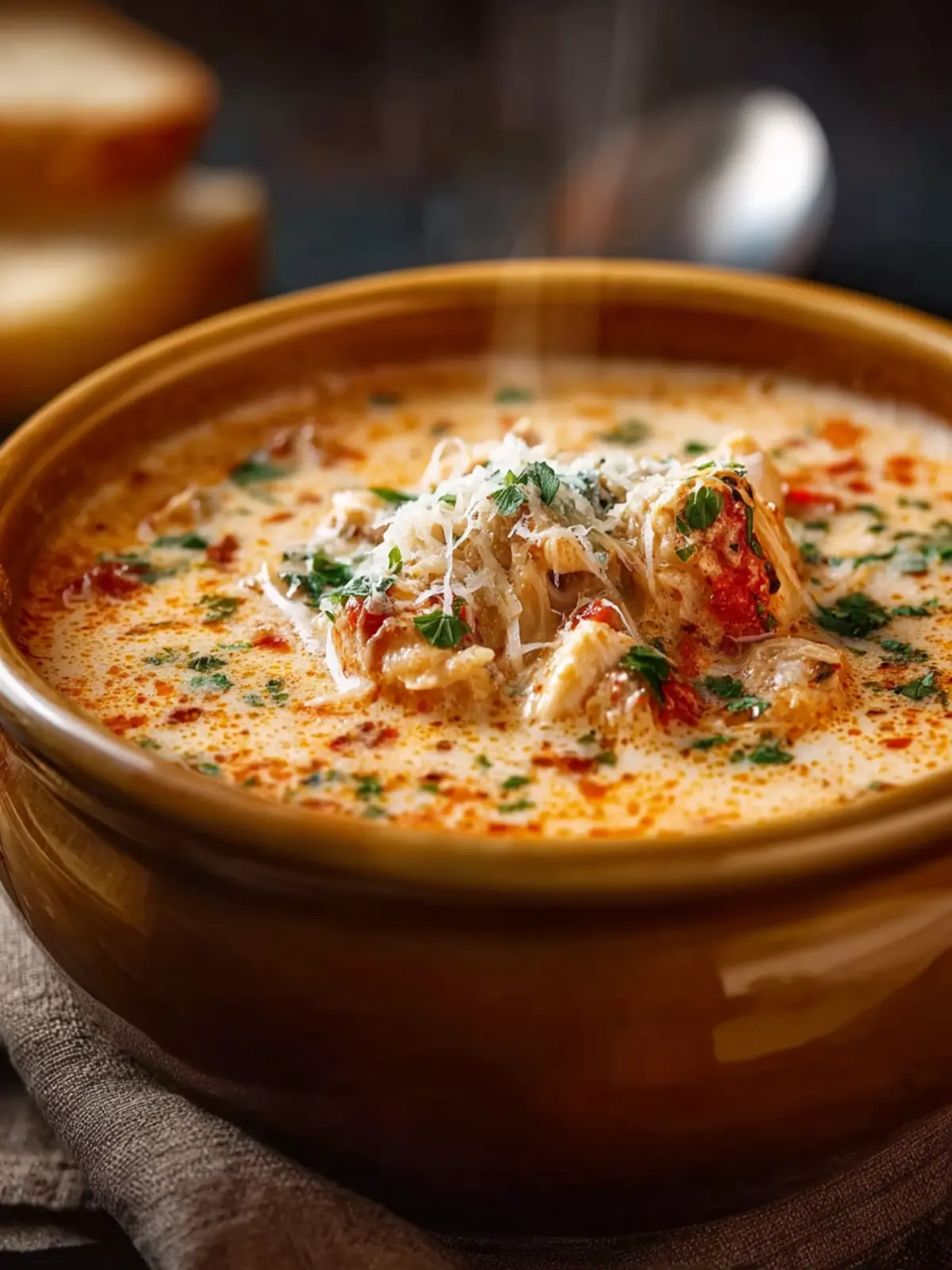Crock Pot Creamy Chicken Parmesan Soup First Image