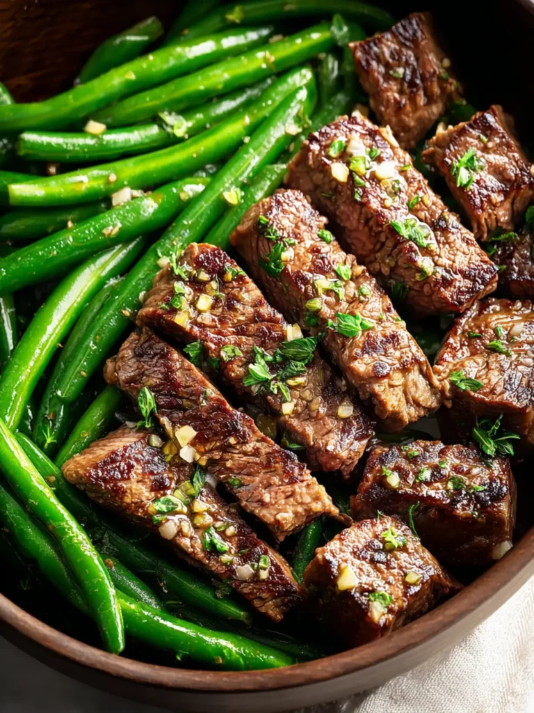 Garlic Butter Steak and Green Beans First Image