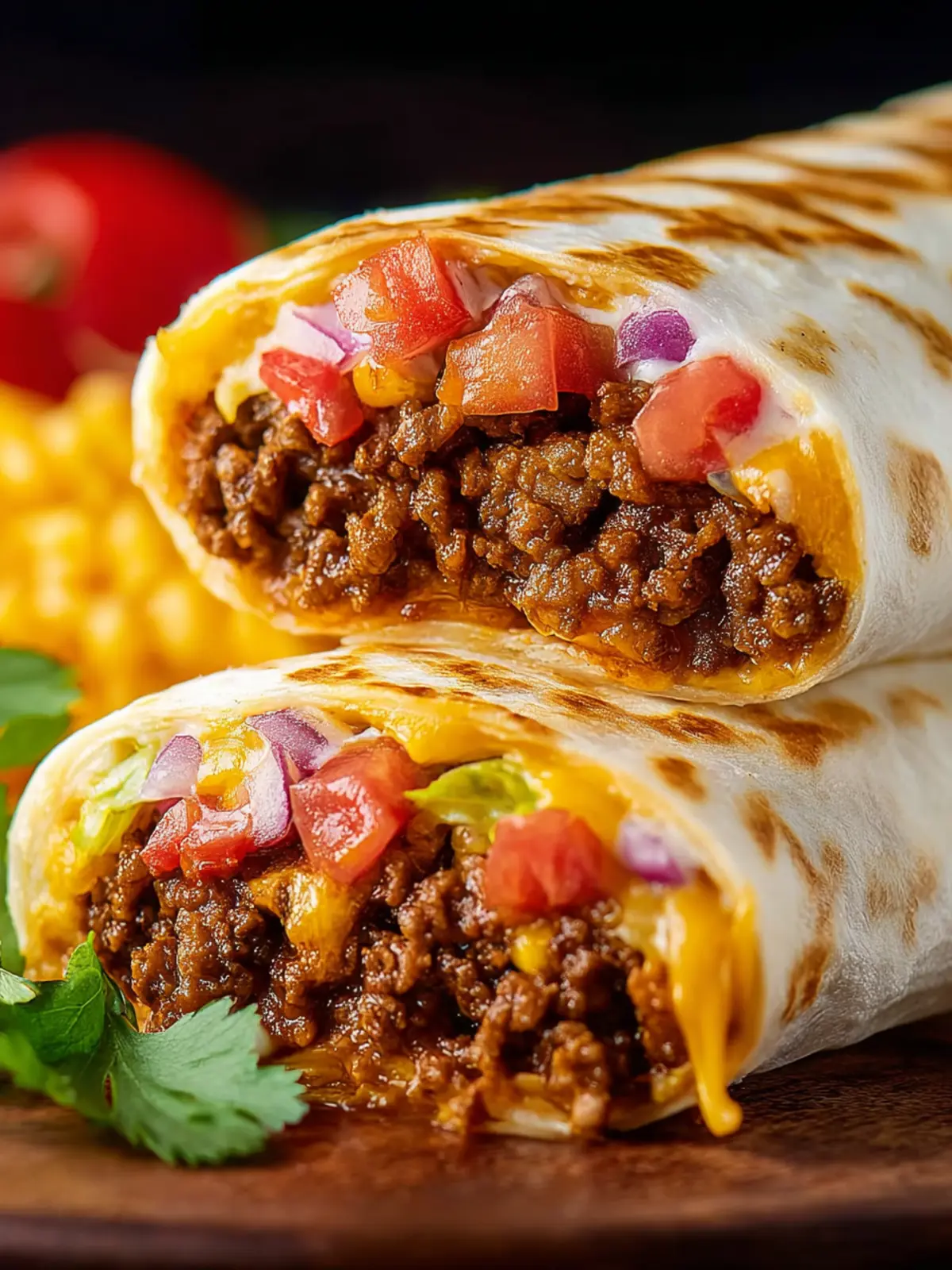 Irresistible Cheesy Beef Burritos for Taco Night Bliss First Image