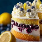 Lemon Blueberry Cake with Whipped Lemon Frosting First Image