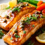 Orange glazed salmon First Image