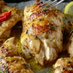 Slow Cooker Whole Garlic Butter Chicken First Image
