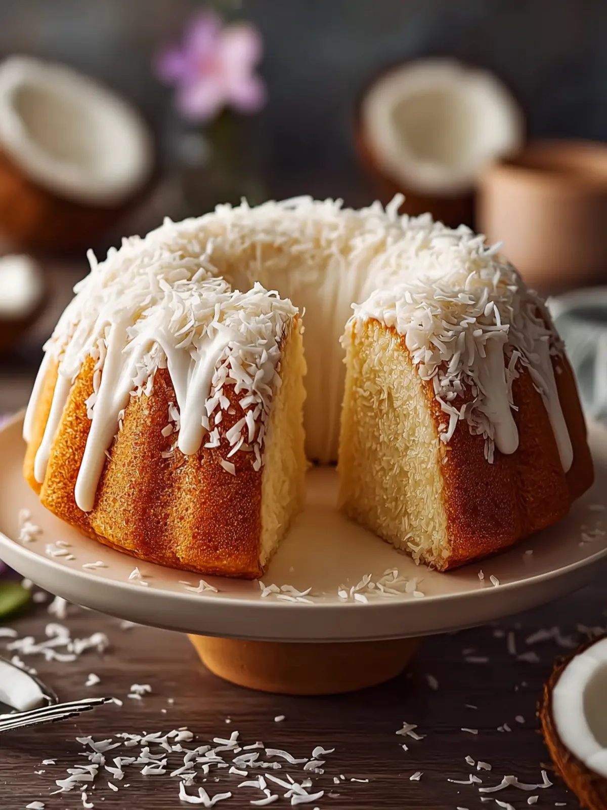 Indulge in White Chocolate Coconut Bundt Cake Bliss First Image