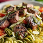 Irresistible Steak Bites with Pesto Pasta Recipe First Image