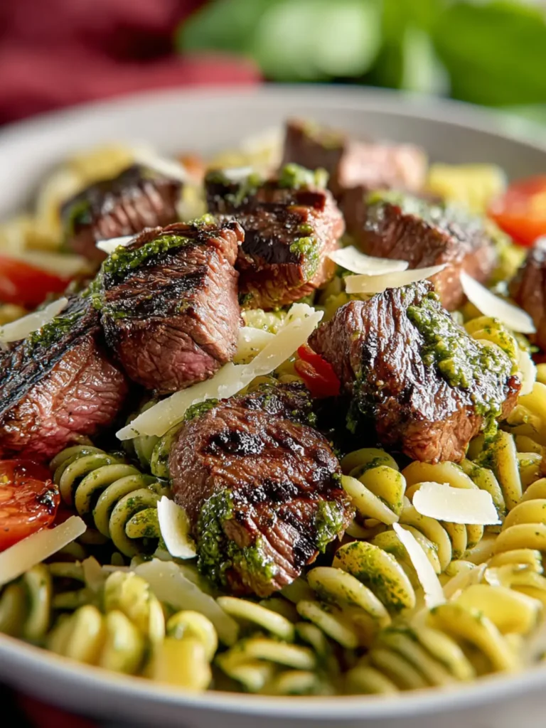 Irresistible Steak Bites with Pesto Pasta Recipe First Image