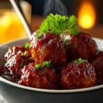 Slow Cooker Pineapple Barbecue Meatballs First Image