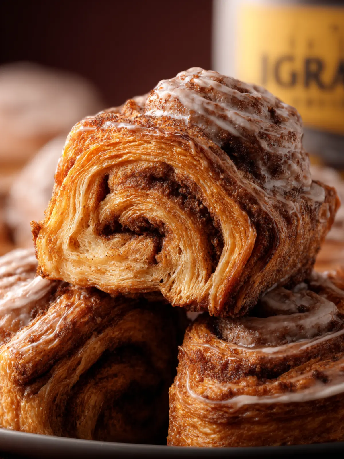 Croissant Cinnamon Rolls (Flaky Laminated Cinnamon Rolls) First Image