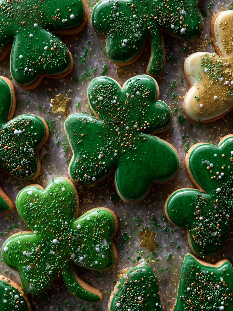 Gold and Green St. Patrick’s Day Sugar Cookies First Image
