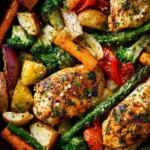One Pan Roasted Garlic Parmesan Chicken and Veggies First Image